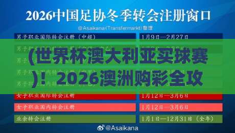 (世界杯澳大利亚买球赛)！2026澳洲购彩全攻略与避坑指南